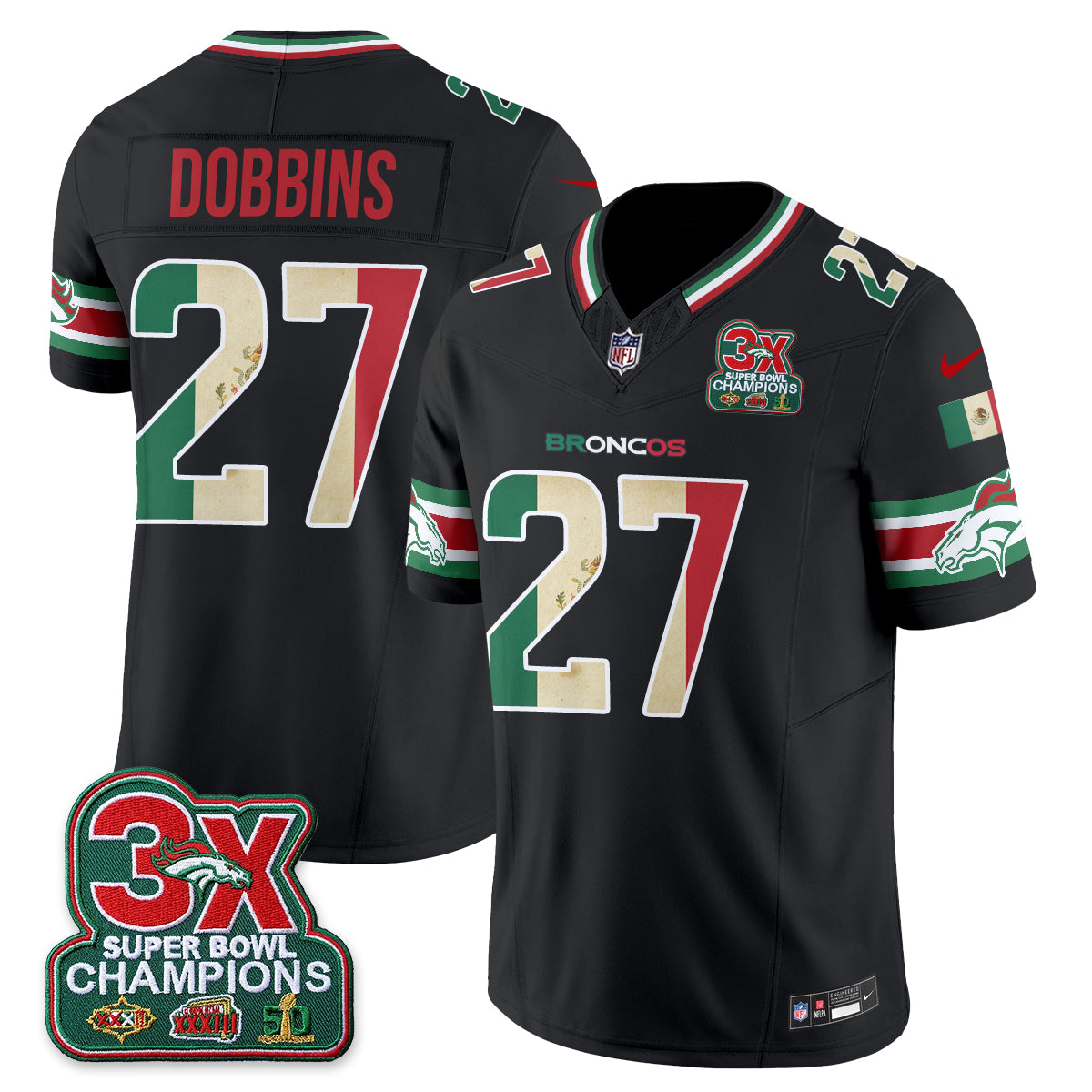 Denver Broncos Mexico Edition Vapor Jersey - Stitched