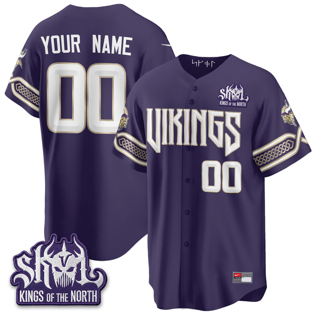 Minnesota Vikings 2026 Rivalries Edition Baseball Vapor Custom Jersey - Stitched