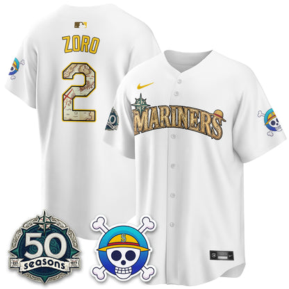 Seattle Mariners OP Japanese Cartoon Vapor Limited Jersey - Printed