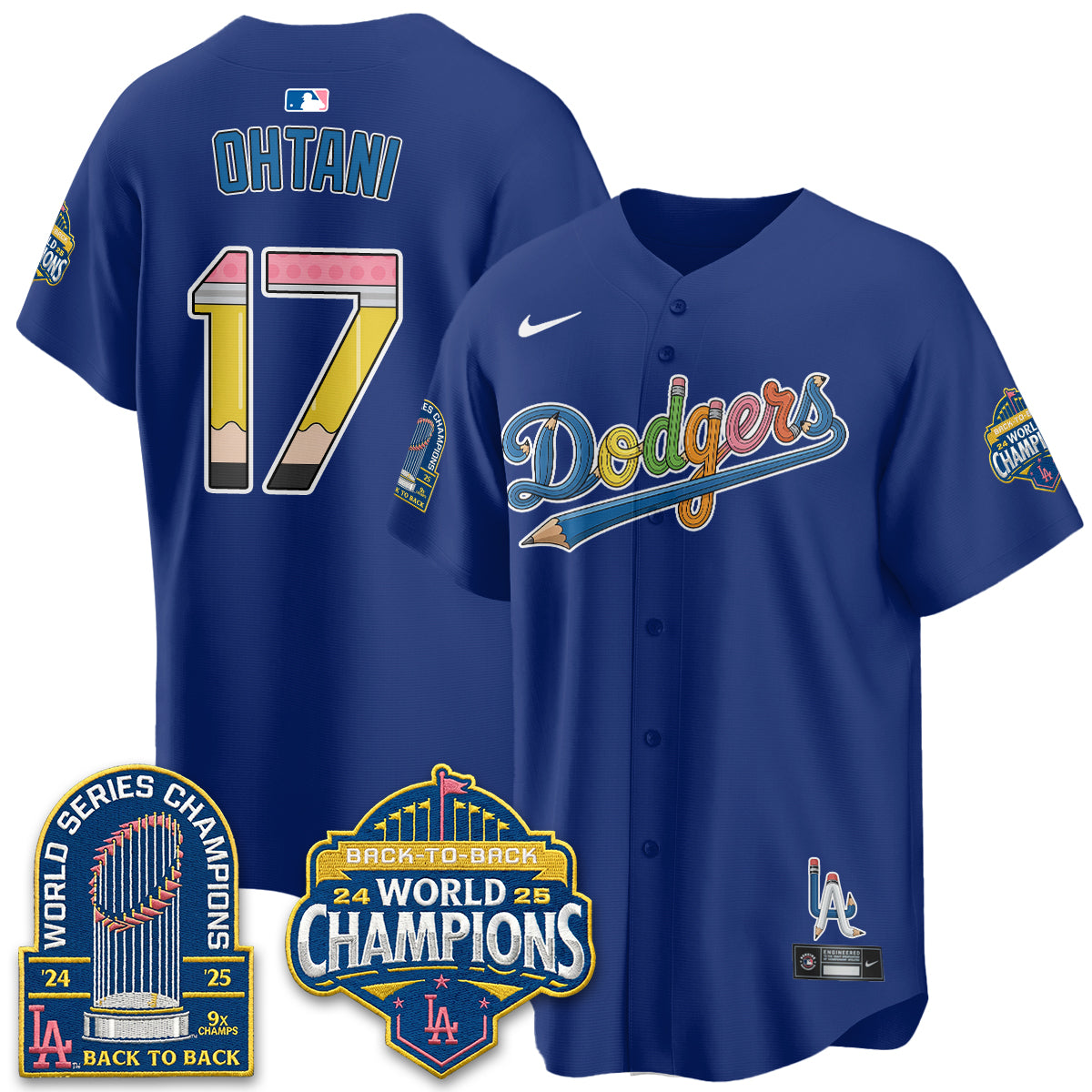 Los Angeles Dodgers x Back to School Style Vapor Jersey - Stitched
