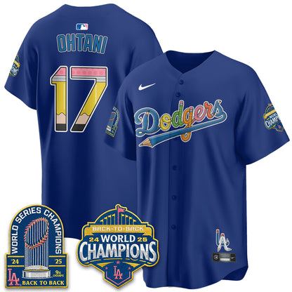 Los Angeles Dodgers x Back to School Style Vapor Jersey - Stitched