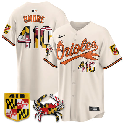 Baltimore Orioles Crab x Maryland Vapor Limited Jersey - Stitched