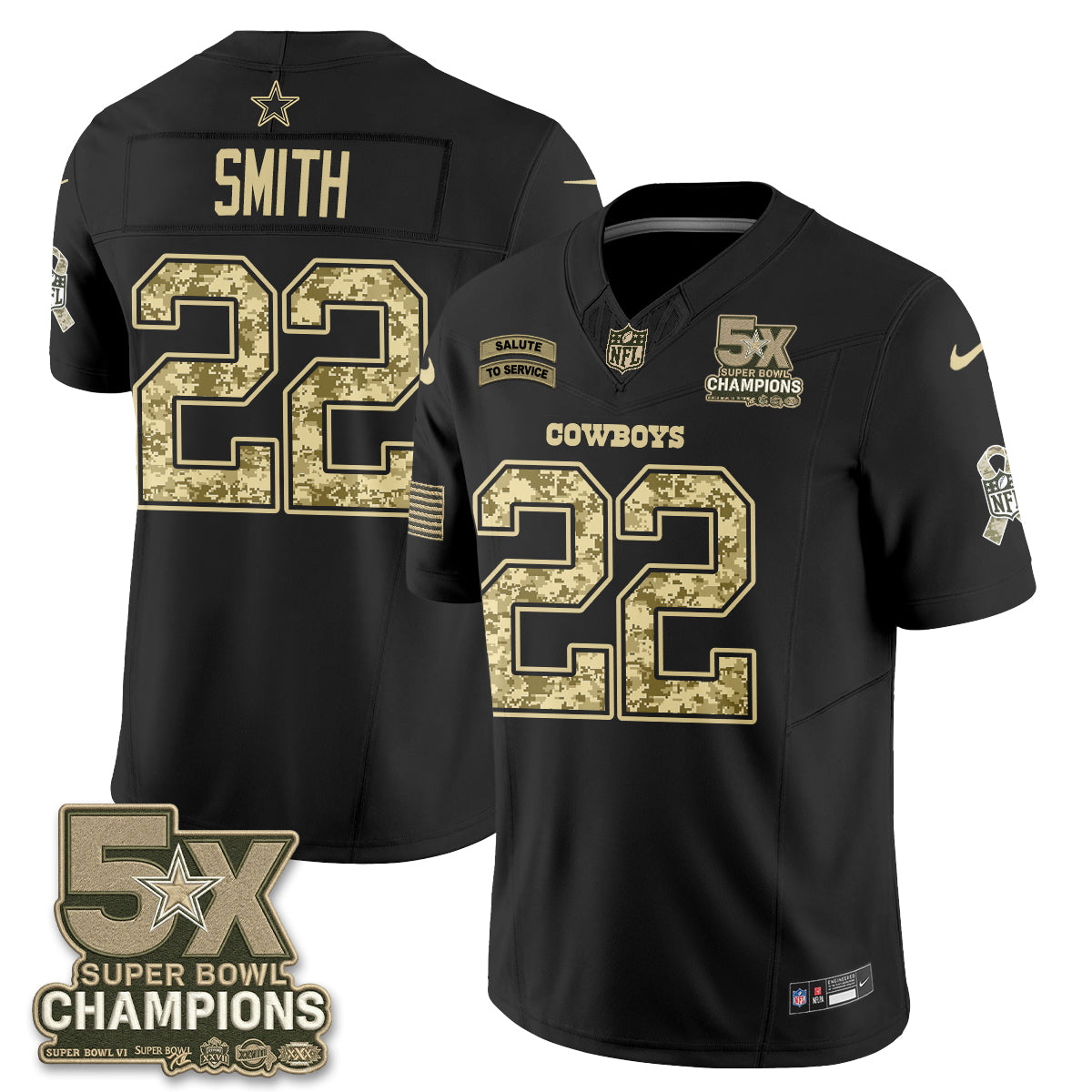 Dallas Cowboys 2026 Salute to Service V3 Vapor Jersey - Stitched