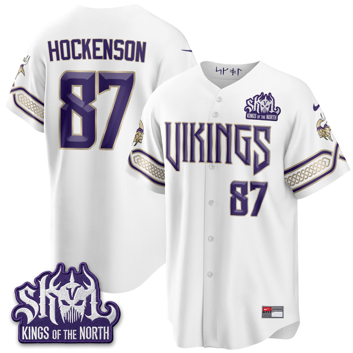 Minnesota Vikings 2026 Rivalries Edition Baseball Vapor Jersey - Stitched