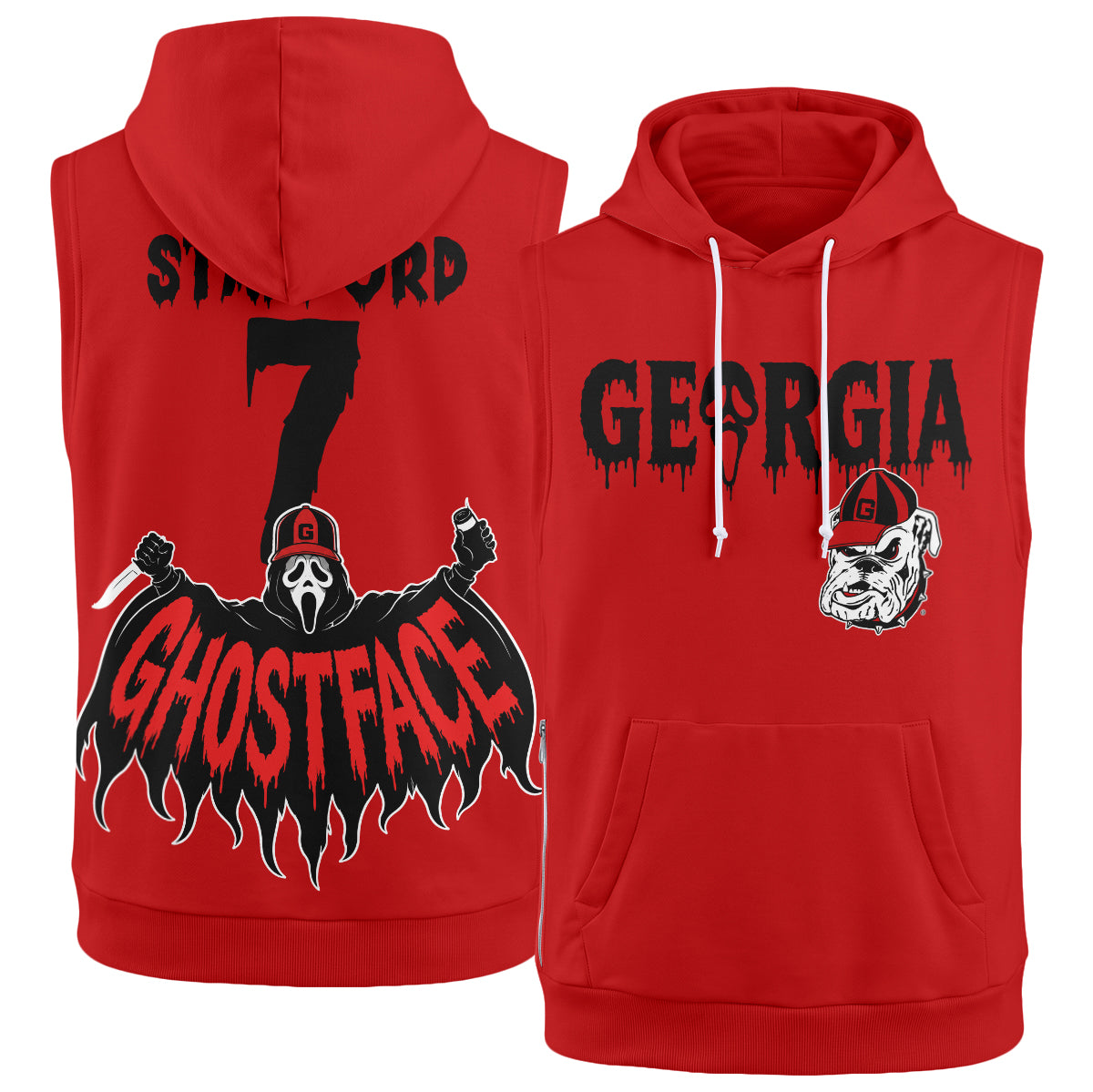 GB x The Ghost Mask Edition Sleeveless Hoodie Tank Top - Printed