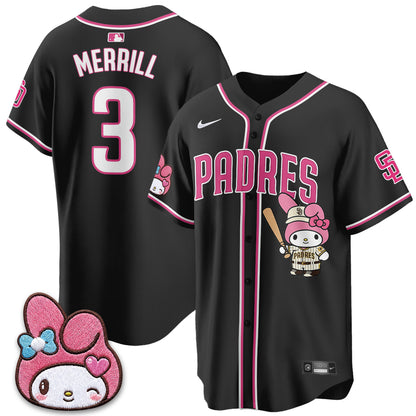 San Diego Padres x Pink Sanrio Friend Vapor Jersey - Stitched