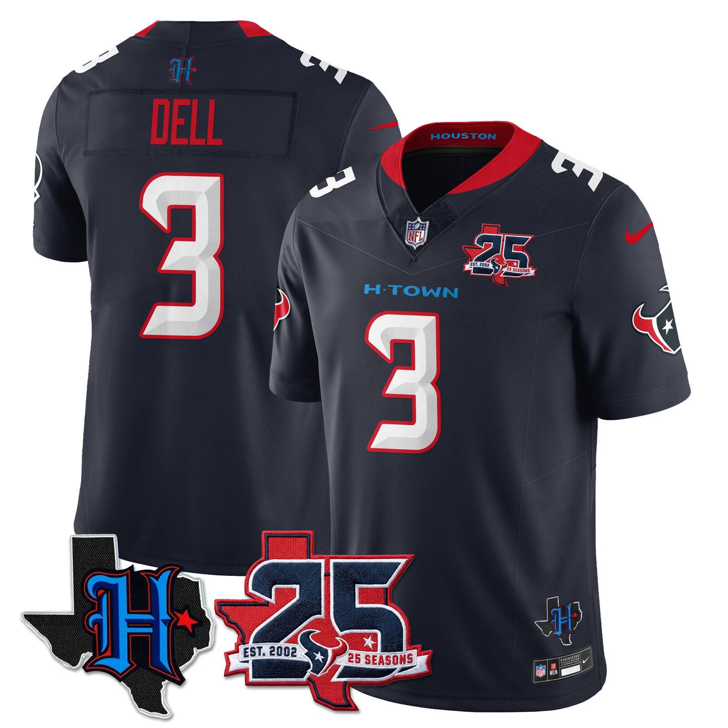 HOU 25th Seasons in 2026 Basic Vapor Limited Jersey - All Stitched