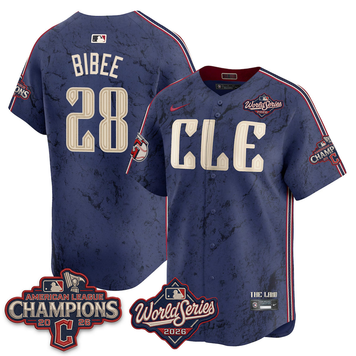 CLE 2026 AL Champions Vapor Jersey - Stitched