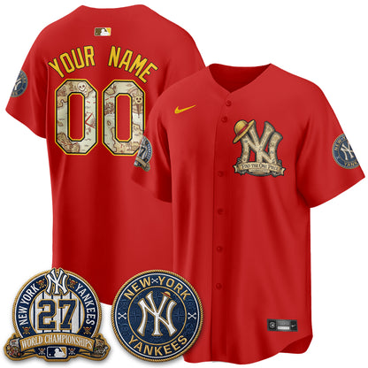 New York Yankees x OP Japanese Cartoon Limited Custom Jersey -  Stitched