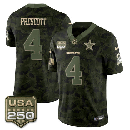 DAL 2026 Salute to Service Edition Vapor Jersey - Stitched