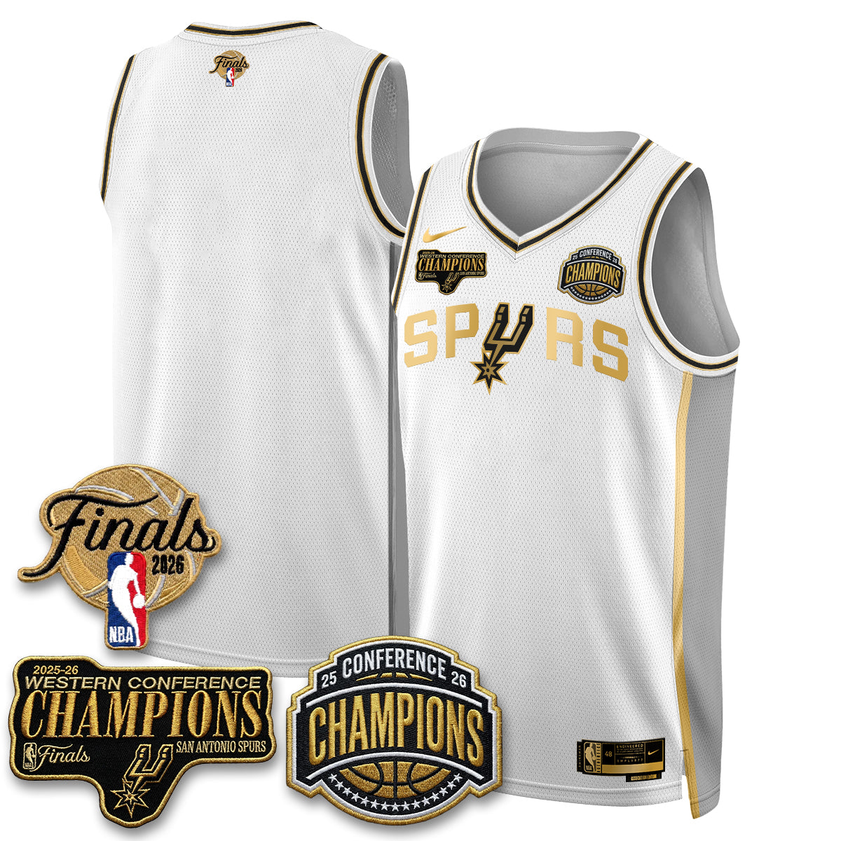 SAS 2026 NBA Western Conference Champions Vapor Jersey - Stitched N5