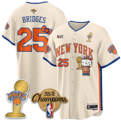 New York Knicks 2026 NBA Champions x Meow Kitty Vapor Jersey - Stitched