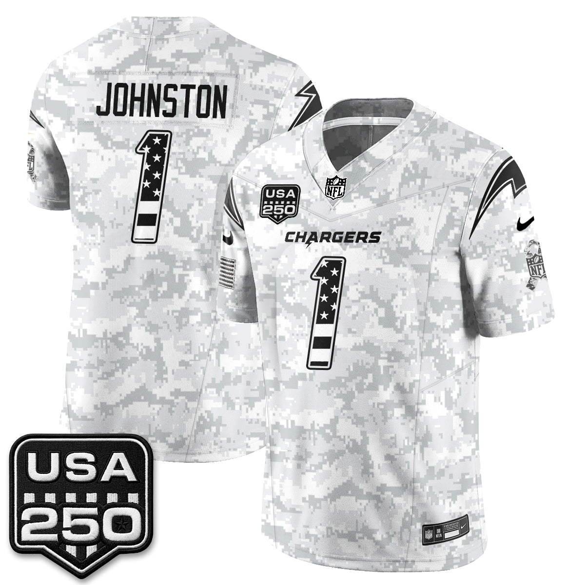 Los Angeles Chargers 2026 Salute to Service Vapor Jersey - Stitched