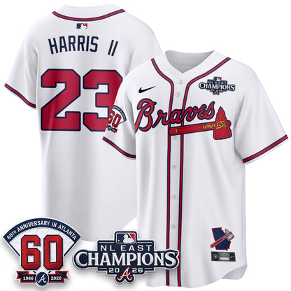 Atlanta Braves 2026 NL East Champs Vapor Jersey - Stitched