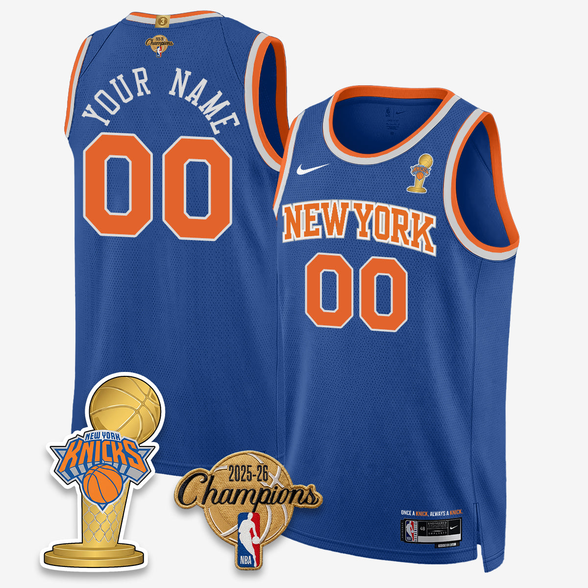 NYK 2026 Basketball Champions Vapor Custom Jersey - Stitched n3
