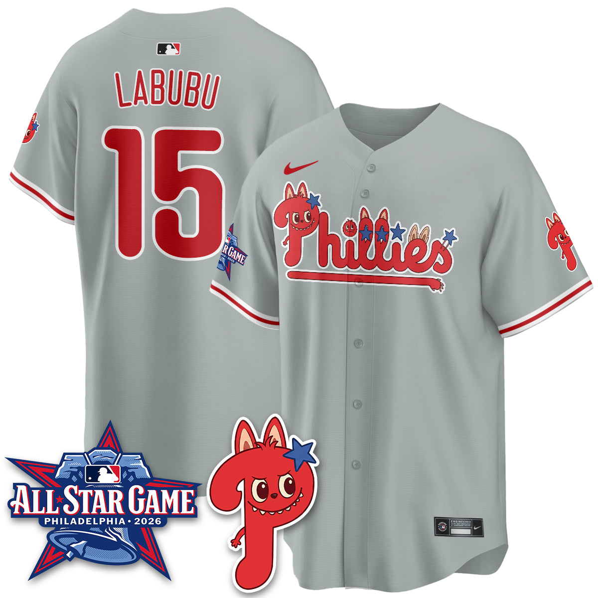 Philadelphia Phillies Fanged Rabbit Doll  Vapor Limited Jersey - Stitched