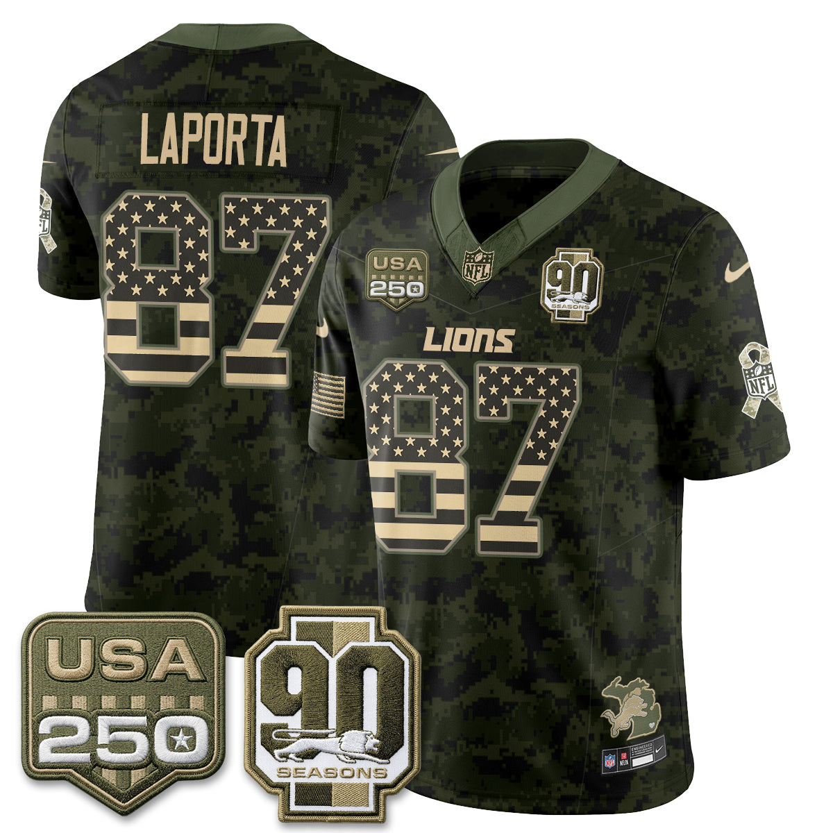 DET 2026 Salute to Service Vapor Jersey - Stitched