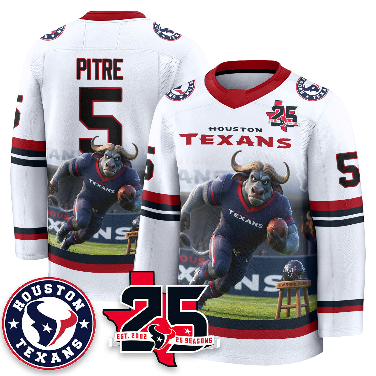 Houston Texans x Bull Chief Edition Hockey Jersey - Printed
