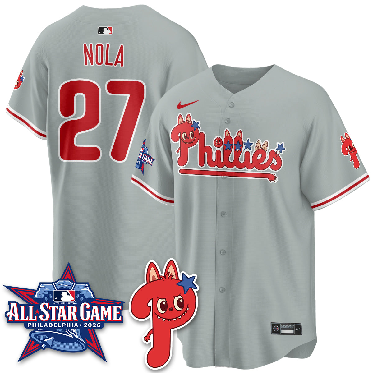 Philadelphia Phillies Fanged Rabbit Doll  Vapor Limited Jersey - Stitched