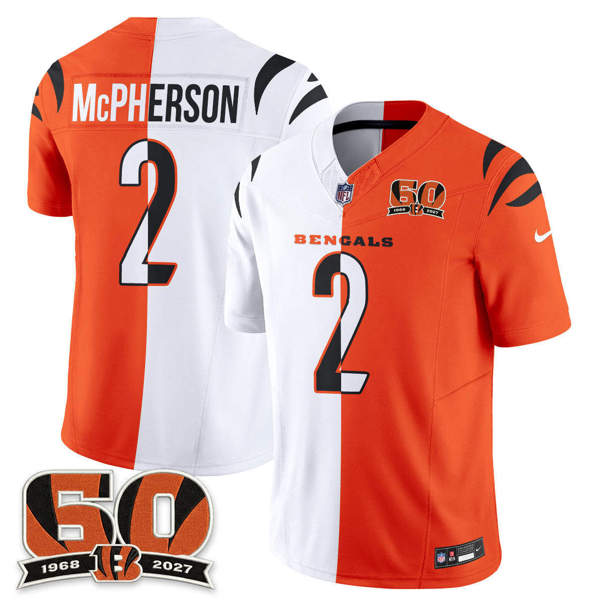Cincinnati Bengals Split Edition Vapor Jersey - Stitched