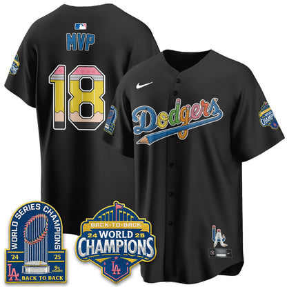 Los Angeles Dodgers x Back to School Style Vapor Jersey - Stitched