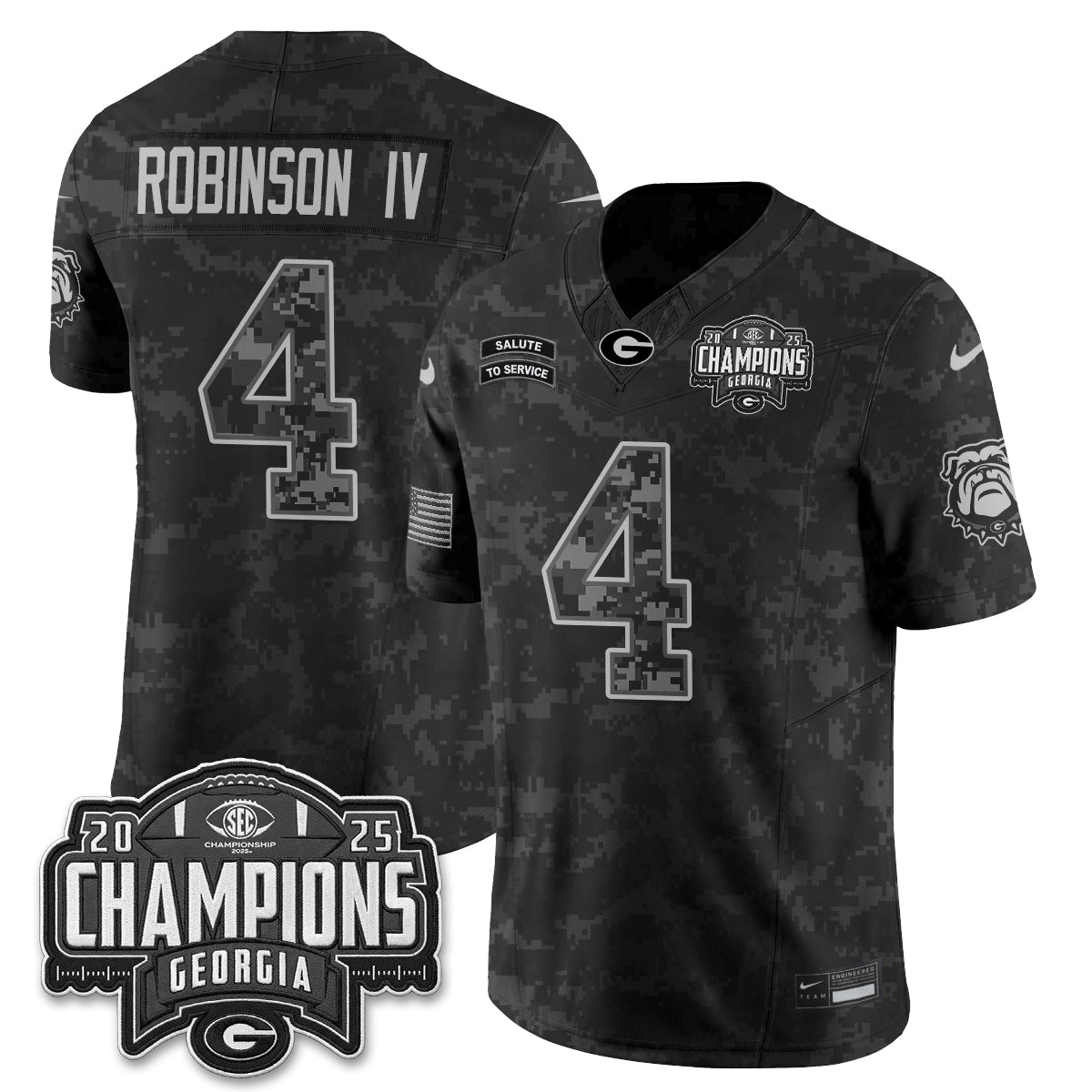 Georgia Bulldogs 2026 Salute to Service Vapor Jersey - Stitched