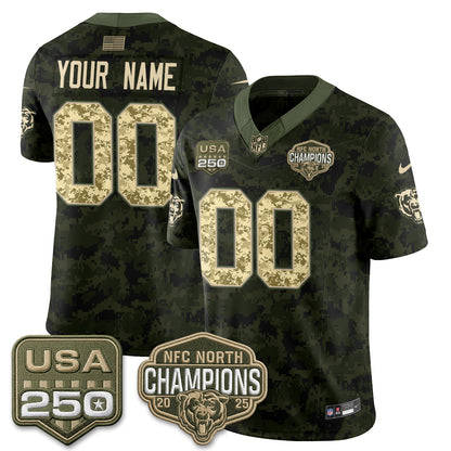 Chicago Bears 2026 Salute to Service Edition Vapor Custom Jersey V2 - Stitched