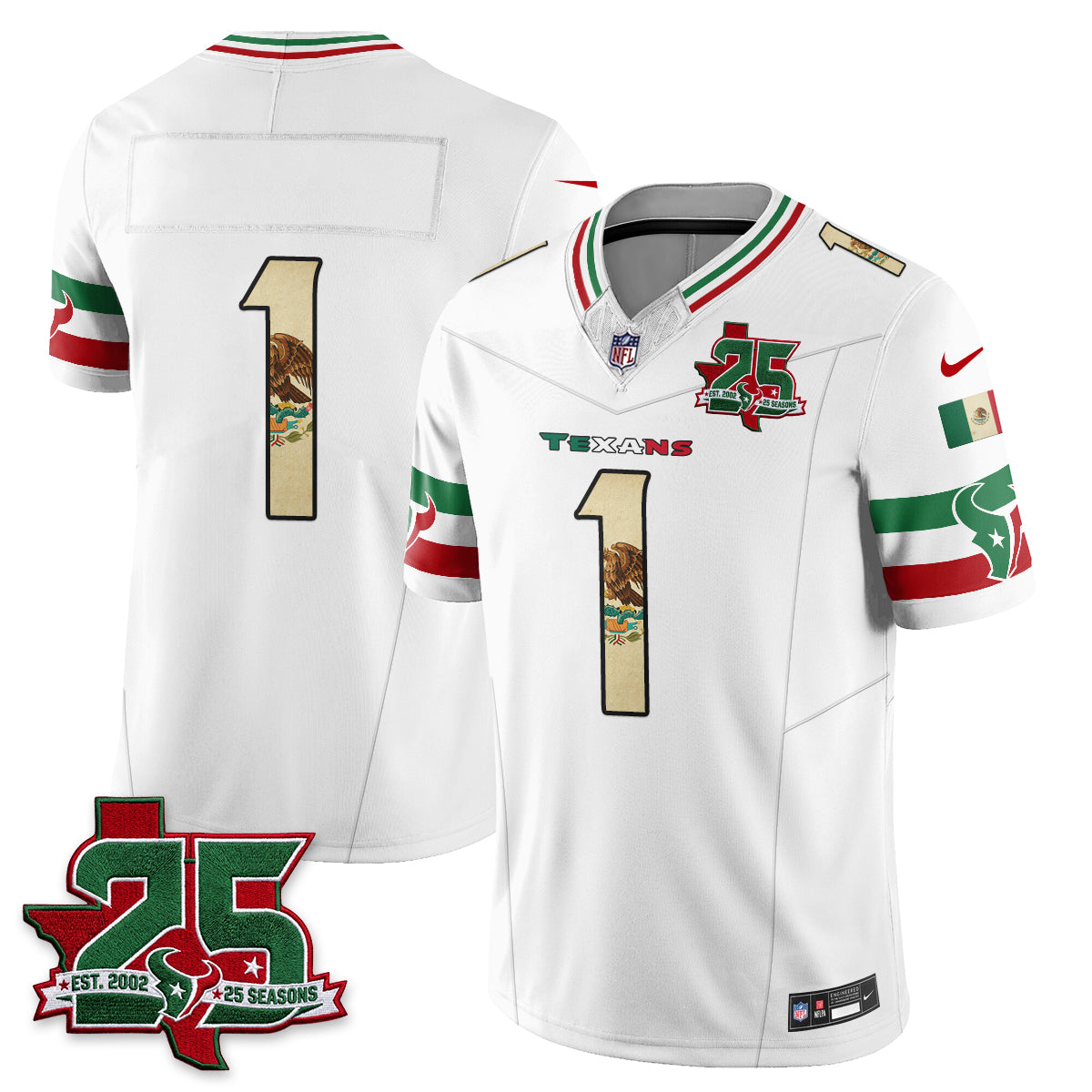 Houston Texans 25 Seasons Mexico Style Vapor Jersey - Stitched