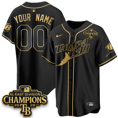 TB 2026 AL East Champs Gold Edition Custom Vapor Jersey - Stitched