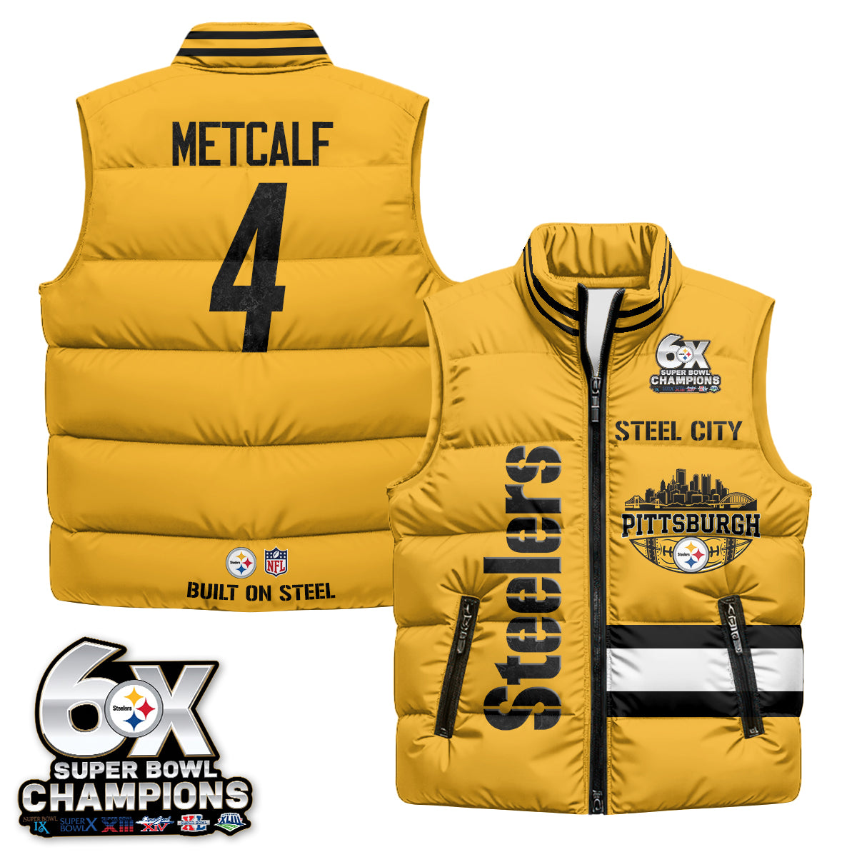 PIT "Steel City" Puffer Vest - Printed