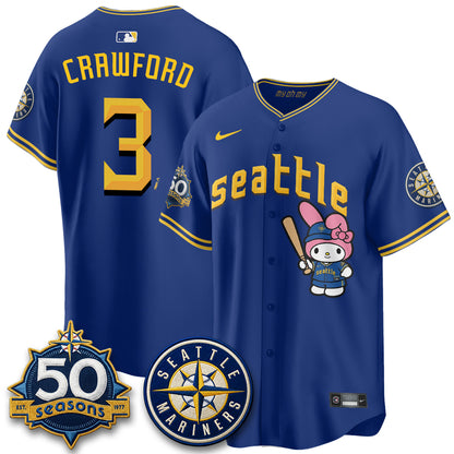 Seattle Mariners x  Pink Sanrio Friend Vapor Jersey - Stitched