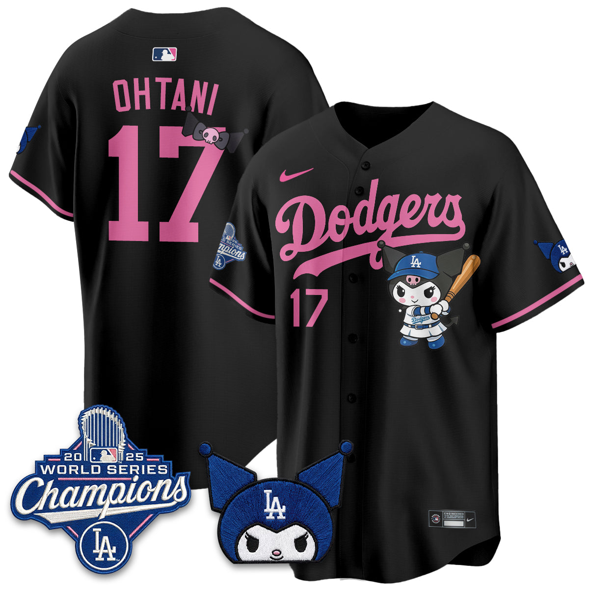 Los Angeles Dodgers Kuromi Edition Vapor Jersey - Stitched