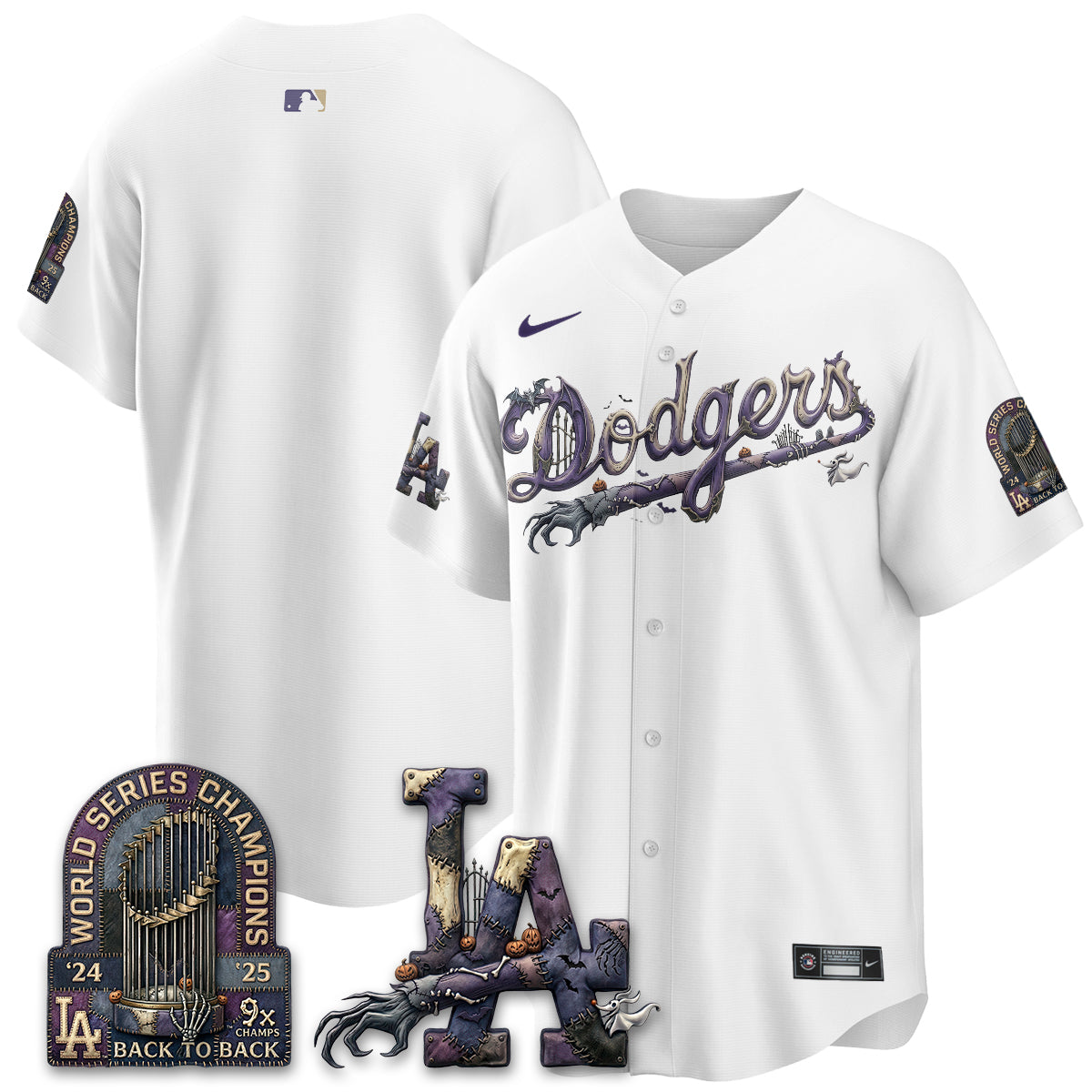 Los Angeles Dodgers Nightmare Edition Vapor Jersey - Printed