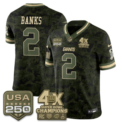 New York Giants 2026 Salute To Service Vapor Jersey - Stitched