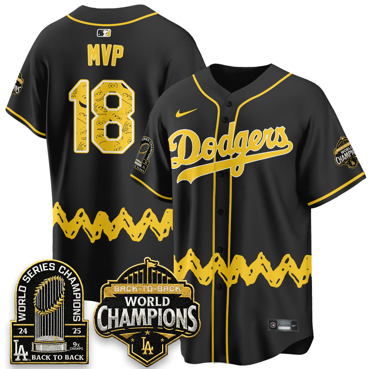 Los Angeles Dodgers x P-nuts Style Vapor Jersey - Stitched