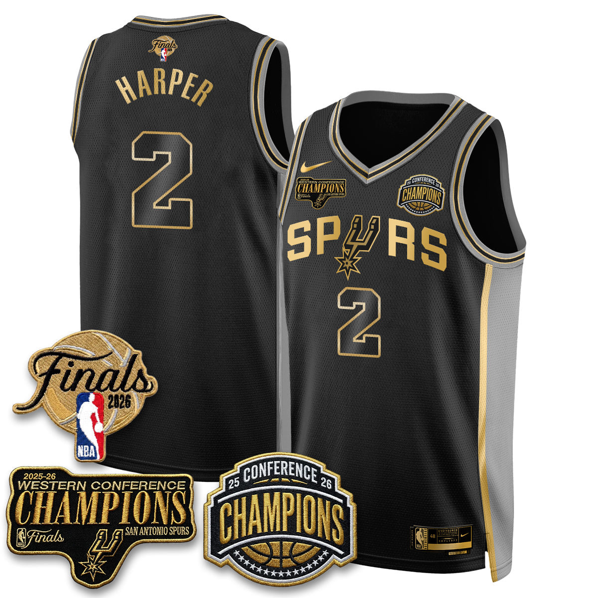 SAS 2026 NBA Western Conference Champions Vapor Jersey - Stitched N5