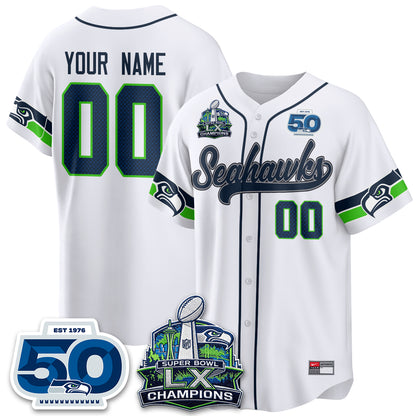 SEA SB LX Champs Vapor Baseball Custom Jersey - Stitch