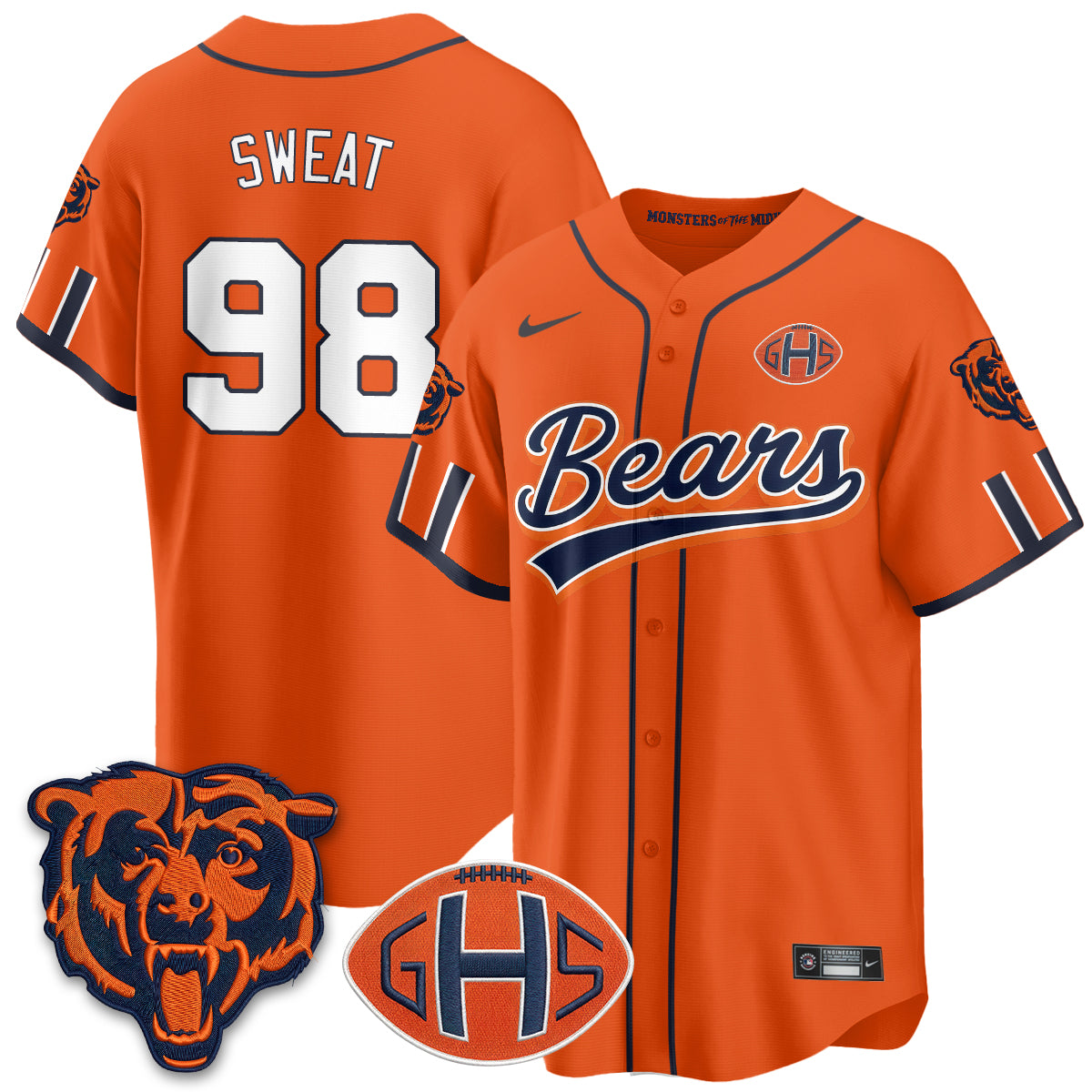 Chicago Bears 2026 Rivalries Baseball Vapor Jersey - Stitched
