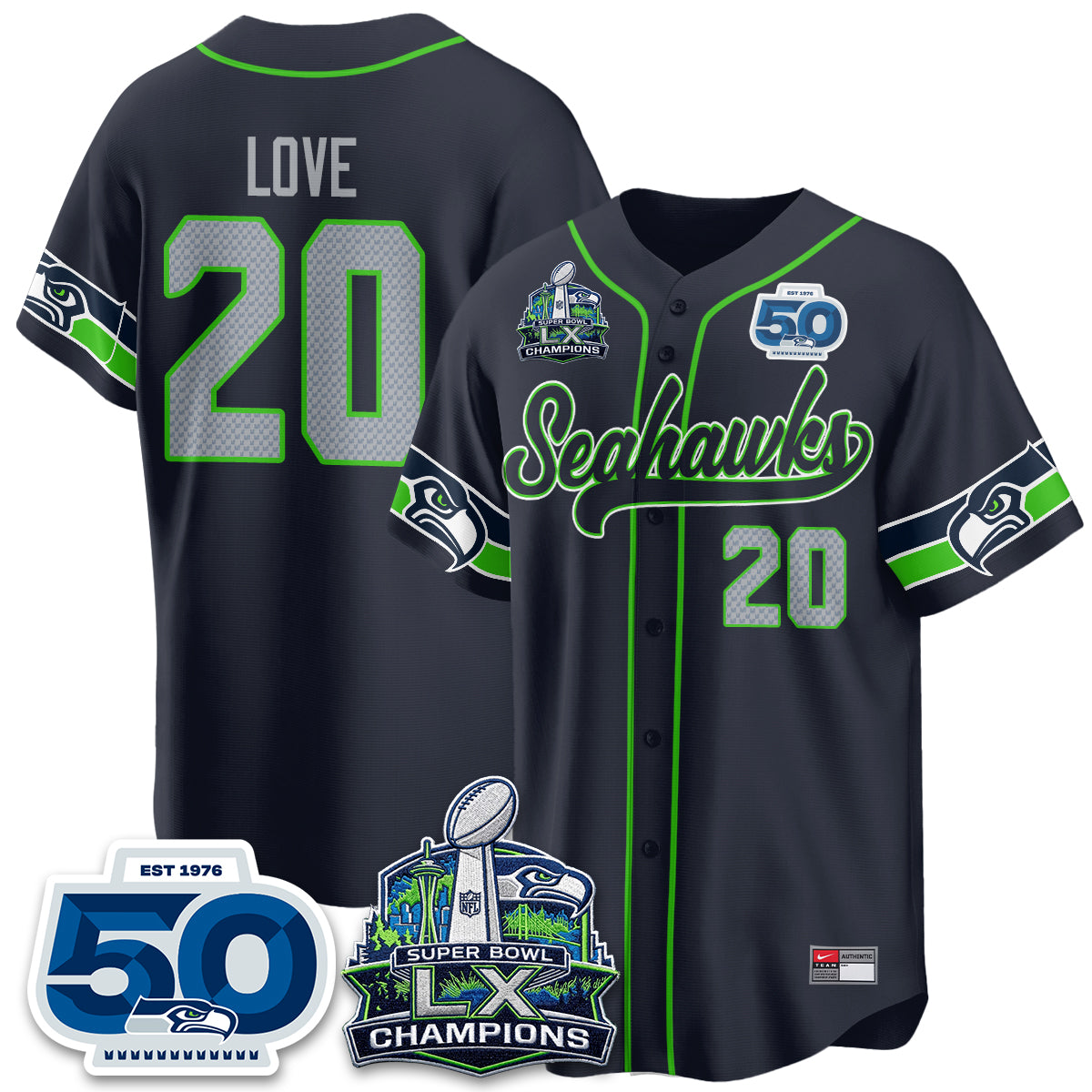 SEA SB LX Champs Vapor Baseball Jersey - Stitch