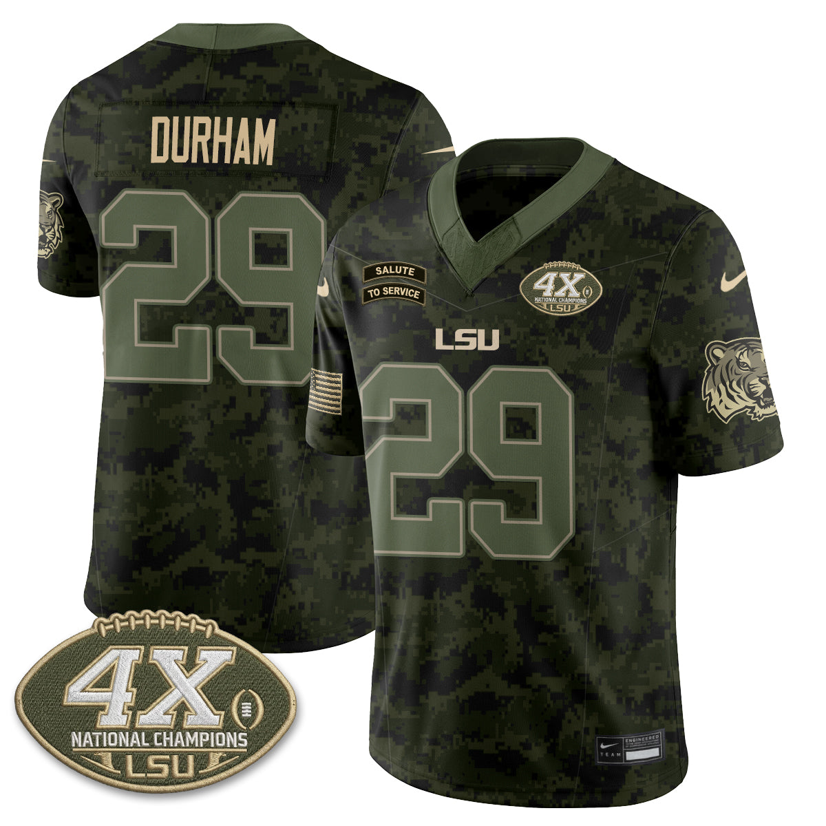 LSU Tigers 2026 Salute to Service Vapor Jersey - Stitched