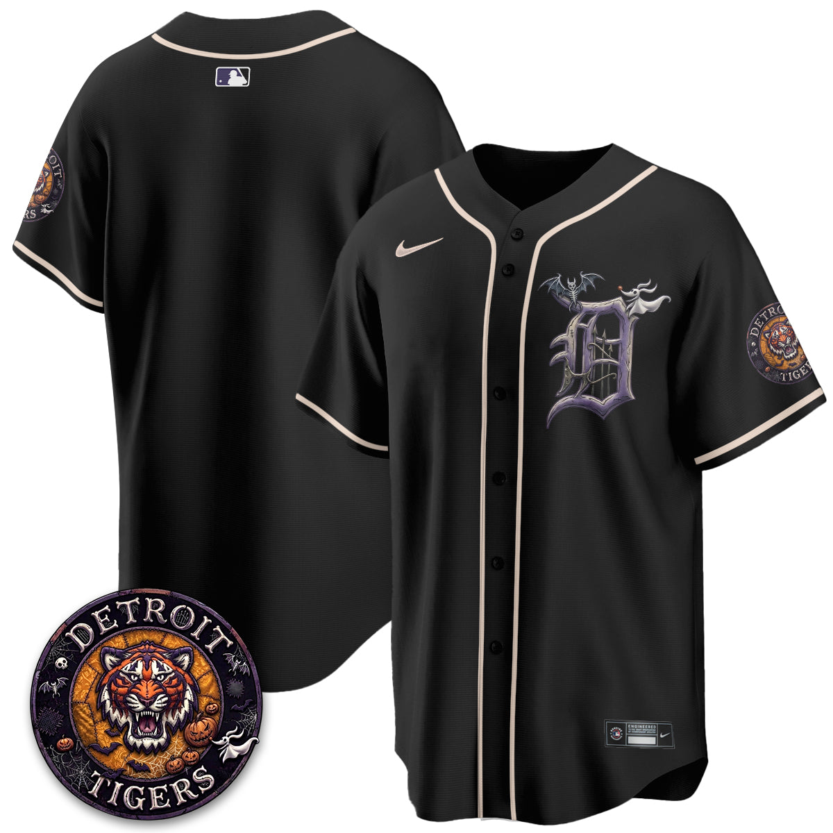 Detroit Tigers Nightmare Edition Vapor Limited Jersey - Stitched