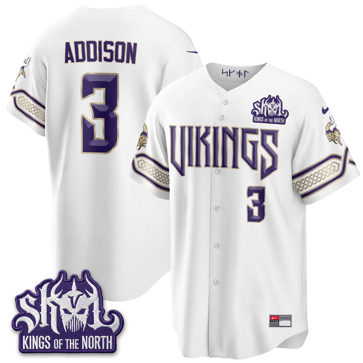 Minnesota Vikings 2026 Rivalries Edition Baseball Vapor Jersey - Stitched
