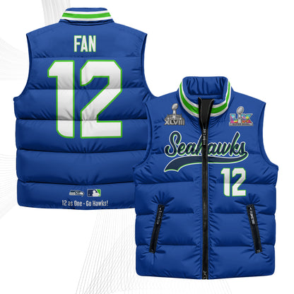 SEA S.Bowl Champs Puffer Vest - Printed