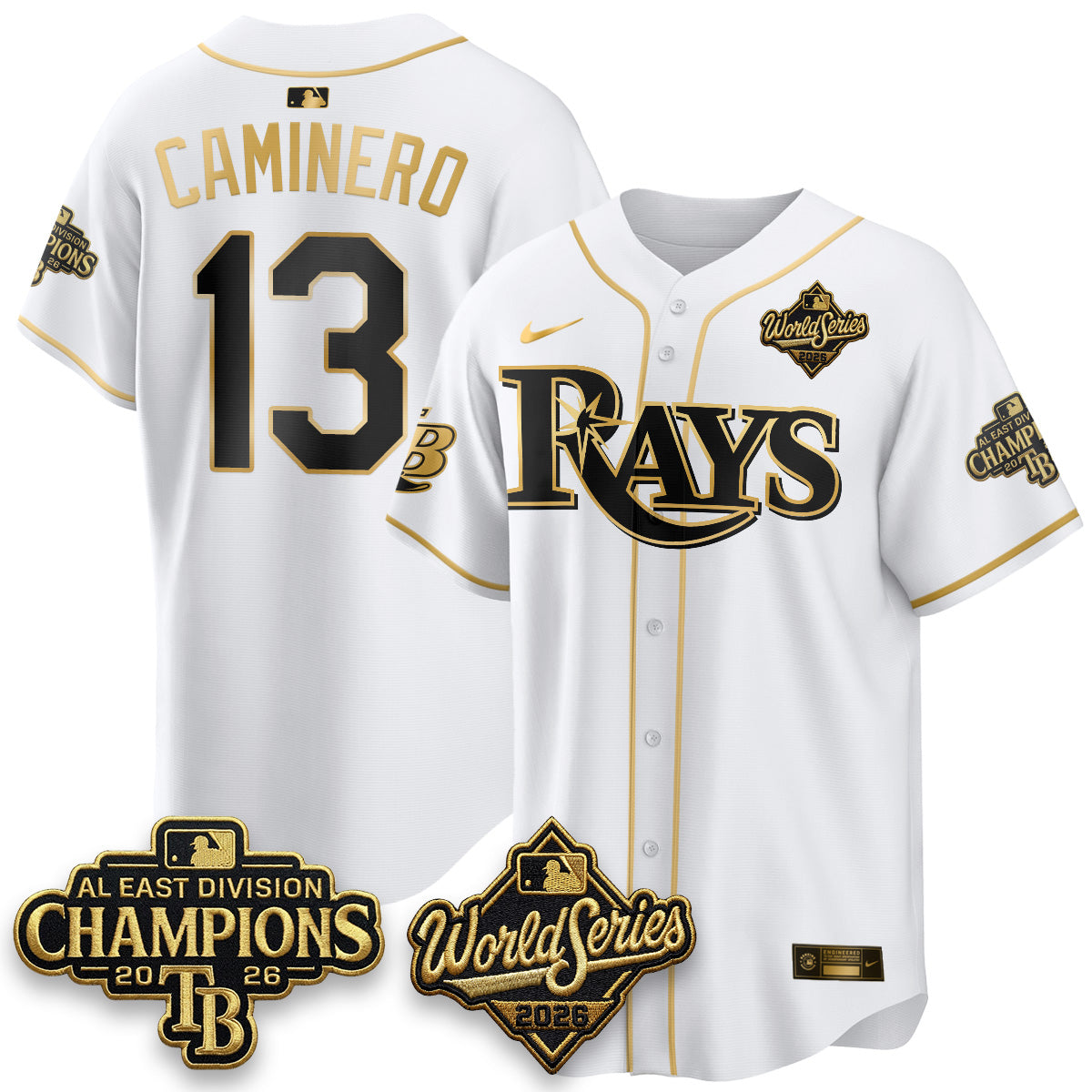 TB 2026 AL Champions Gold Edition Vapor Jersey - Stitched