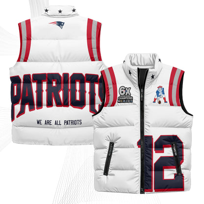 New England Patriots Rivalries Puffer Vest - Printed