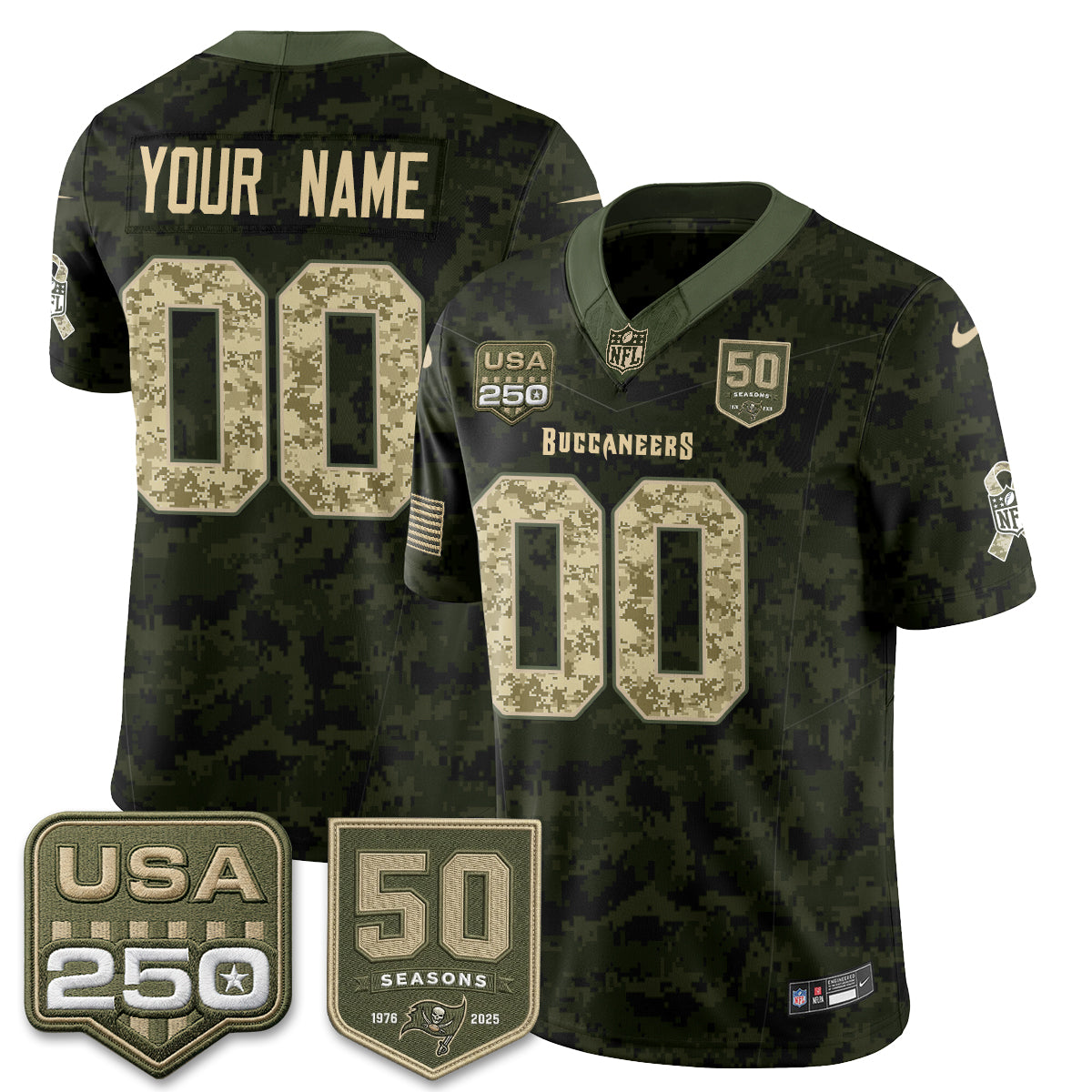 Tampa Bay Buccaneers 2026 Salute to Service Edition Vapor Custom Jersey - Stitched