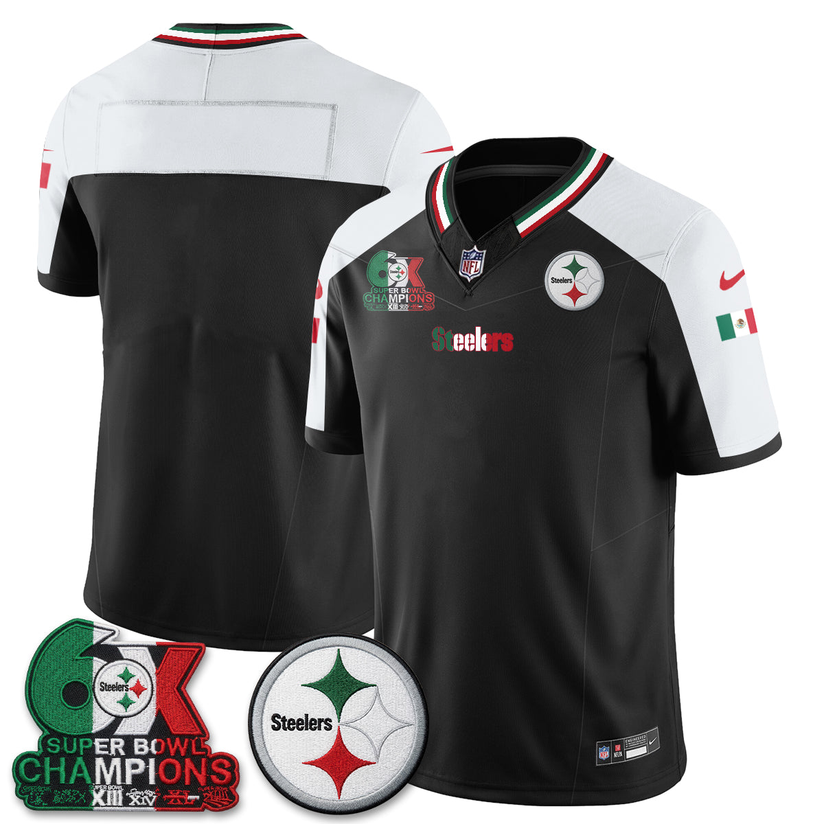 Pittsburgh Steelers Mexico Edition Vapor Jersey - Stitched