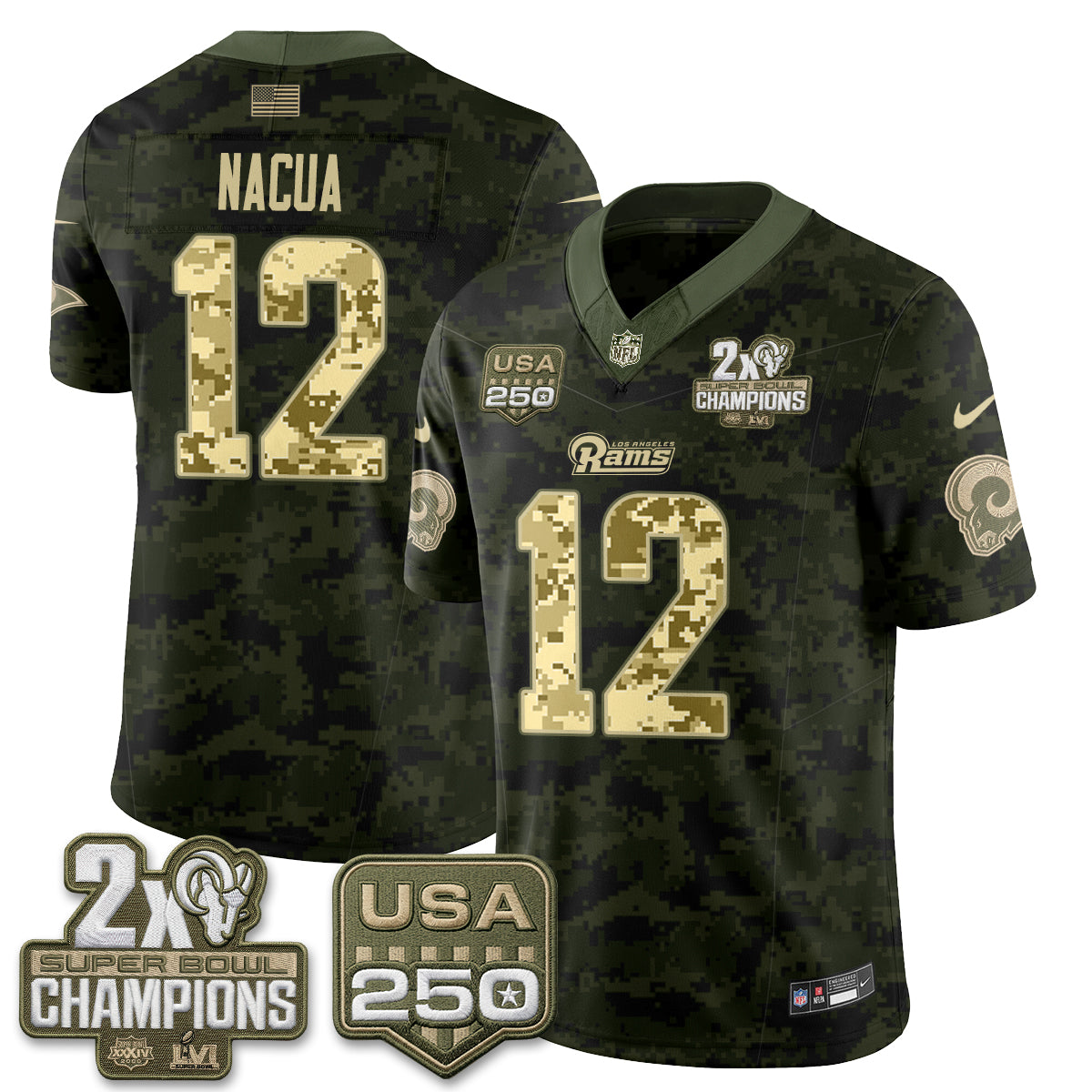 Los Angeles Rams 2026 Salute To Service Vapor Jersey - All Stitched