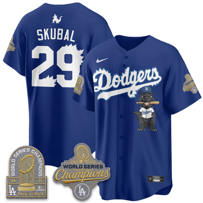 Los Angeles Dodgers x Godzilla Vapor Jersey- Stitched
