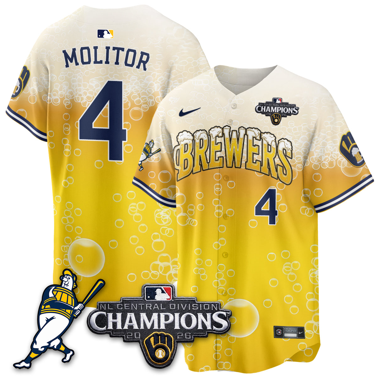 Milwaukee Brewers 2026 NL Division Champs Vapor Jersey V2- Stitched